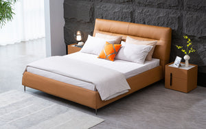 Zephyr Modern Leather Platform Bed