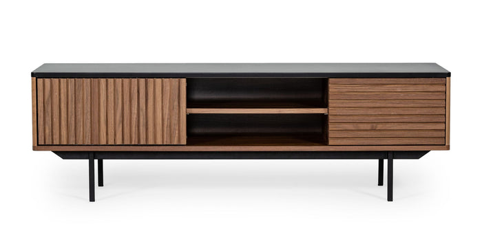 Modrest Maggie - Modern Walnut and Grey TV Stand