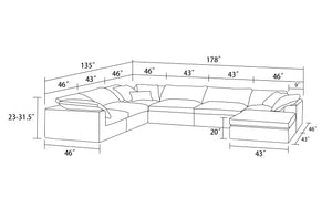 7 PIECES MËLO MODULAR CUSTOMIZABLE SECTIONAL