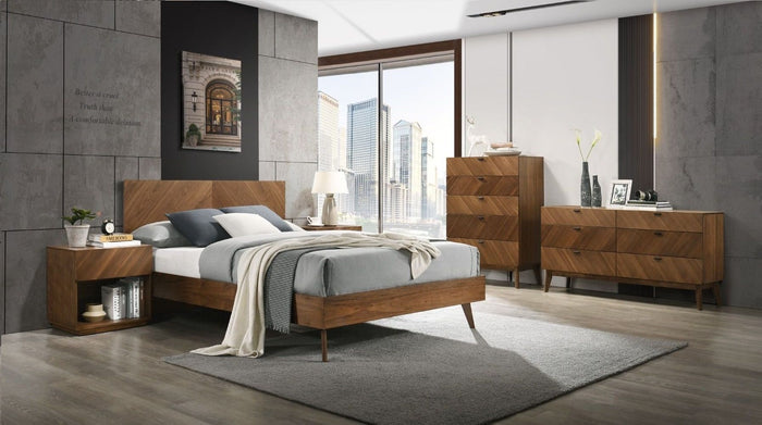 Nora Domus Kamela -Modern Walnut Bedroom Set