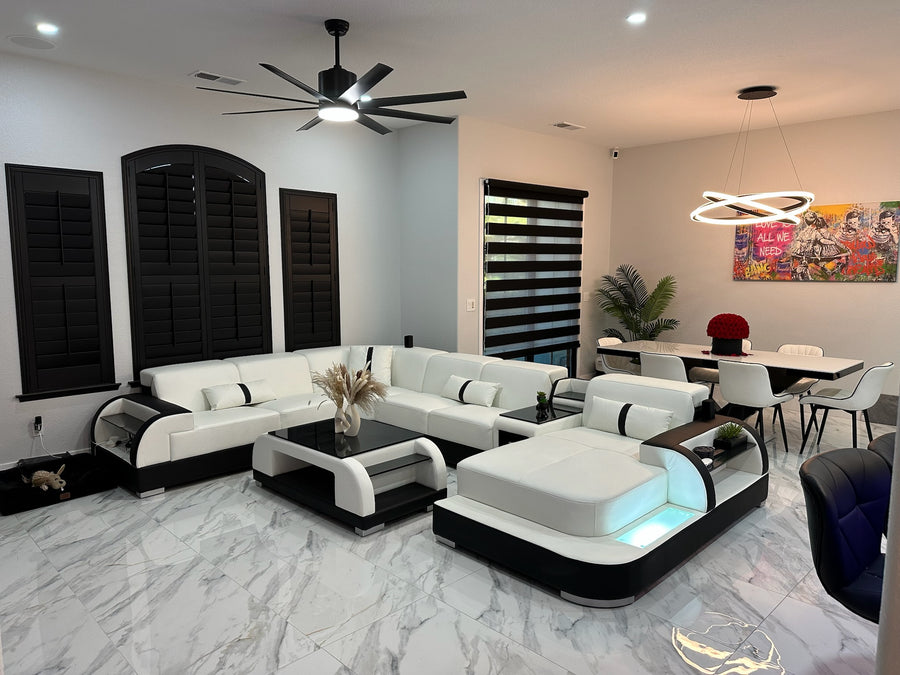 Blaylock Leather Sectional in a customer home