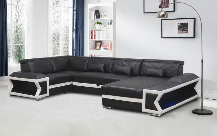 Boancy Led Modern Sectional with Side Storage and Bed Function