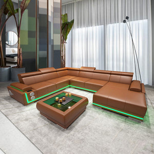 Wilder Modern Leather Sectional