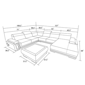 Wilder Modern Leather Sectional