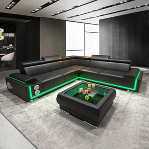 Wilder Modern Corner Leather Sectional