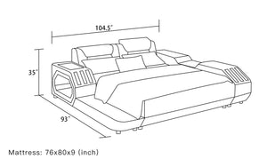 Ezra Modern Leather Bed