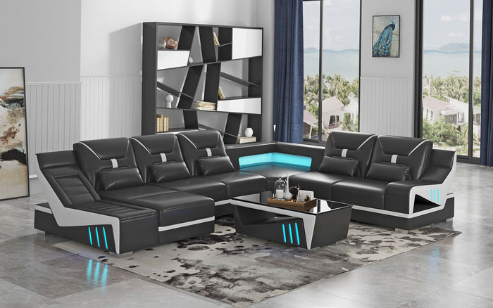 Odyssey Modern Leather Sectional