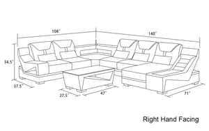 Odyssey Modern Leather Sectional