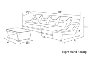 Odyssey Modern Small Leather Sectional