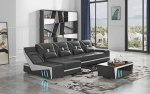 Odyssey Modern Small Leather Sectional