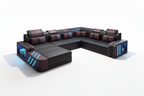 Black and red with black and grey sectionals