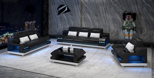 Celsius Modern Leather Sofa Set