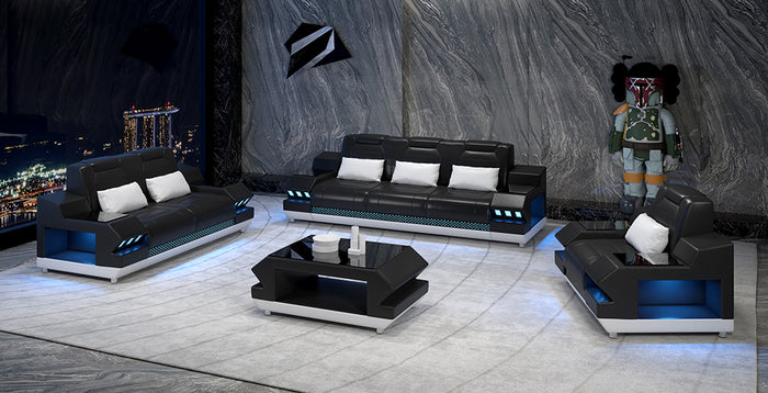 Celsius Modern Leather Sofa Set