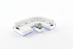 Catina Leather Curve Shape Sectional
