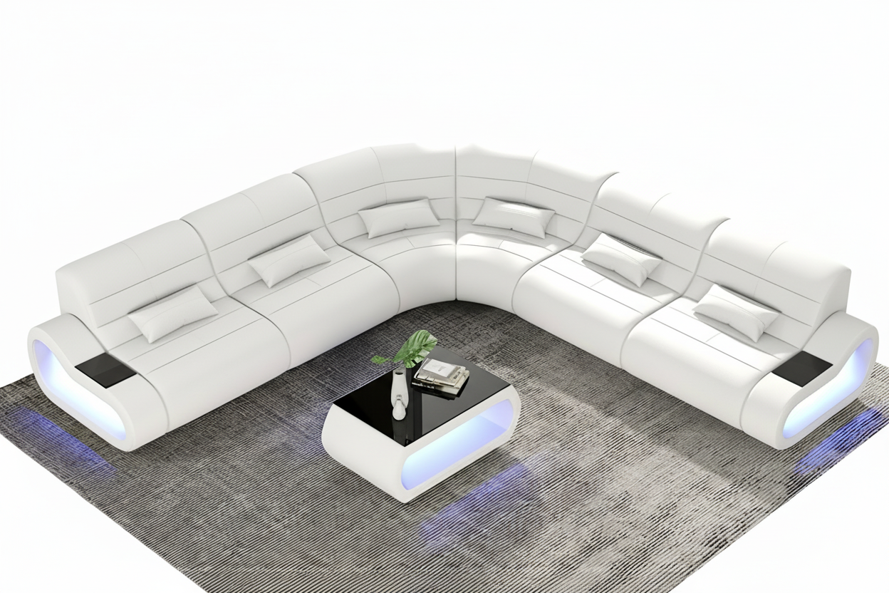 Catina Modern Leather Corner Sectional