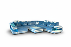 Celine Modern Leather Sectional with LED Light