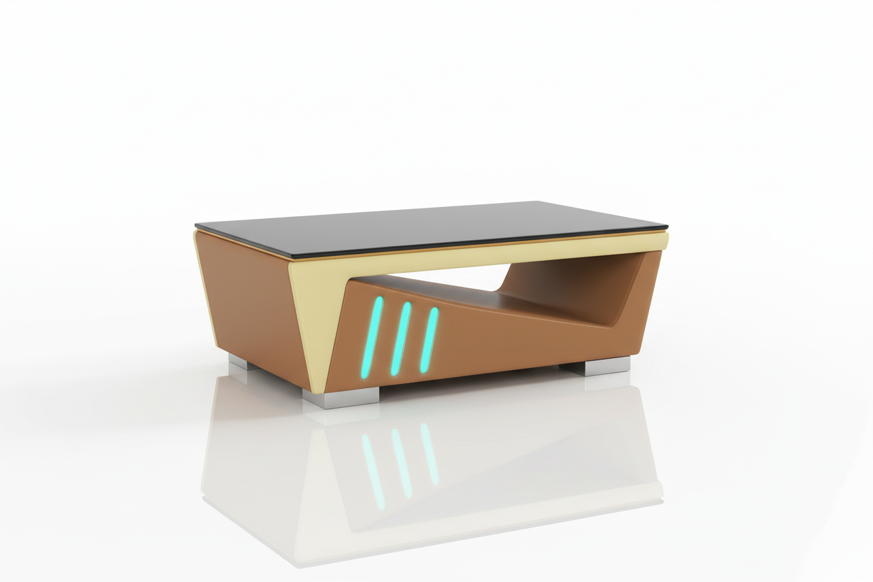 Coffee Table with Mirror Reflection