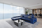 Cosmo Small Modern Leather Sectional with LED