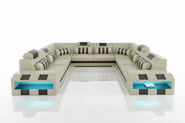 Cosmo XL U-Shape LED Sectional - Extra Large Party Couch for Big Spaces