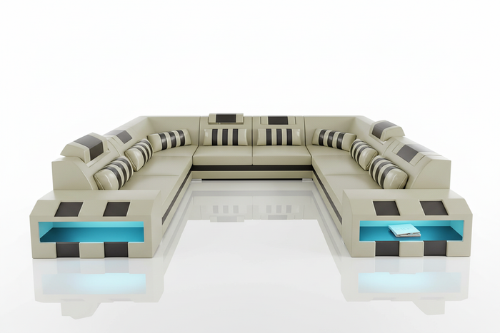 Cosmo XL U-Shape LED Sectional - Extra Large Party Couch for Big Spaces