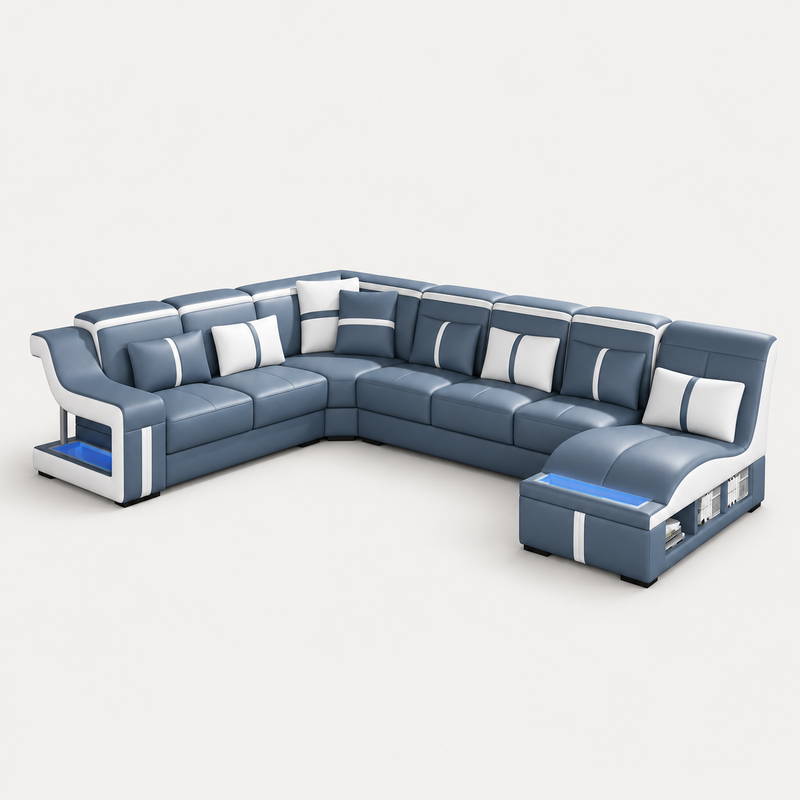 Lisa Modern U Shape Leather Sectional