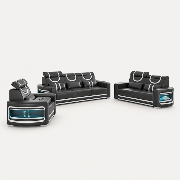 Luca Modern Sofa Set with LED Light