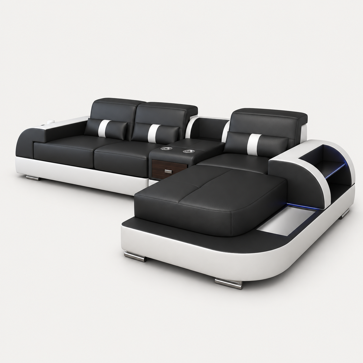 Blaylock Small Leather Sectional with Chaise