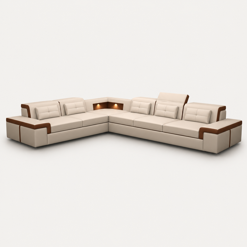 Yaphet Modern Leather Sectional