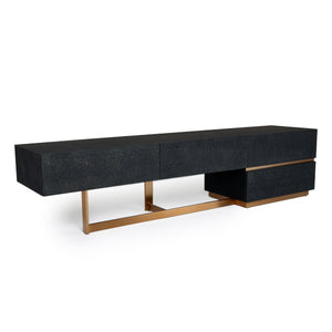 Modrest Tasha - Modern Black Ash + Brushed Gold TV Stand