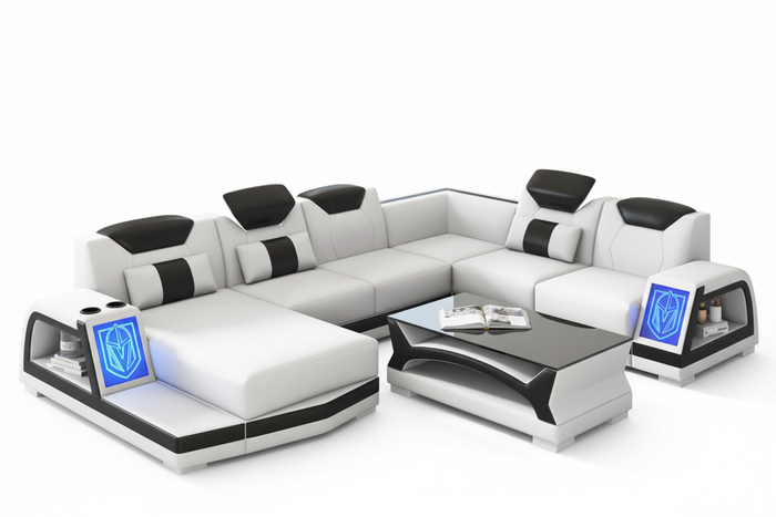 Vincenzo Futuristic Modern Sectional With Illuminating LED Customize Design