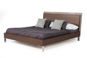 Nova Domus Redmond Modern Dark Walnut & Faux Concrete Bedroom Set