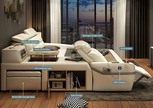 Blue Monica Multifunctional Smart Bed | Futuristic Furniture