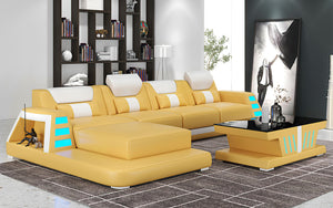 Ozzy Small Modern Leather Sectional