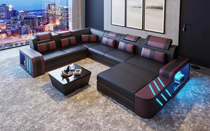 Ralutic Modern U Shape Leather Sectional