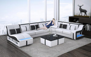 Lisa Modern U Shape Leather Sectional