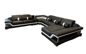 Bewley Modern Leather Sectional With Storage