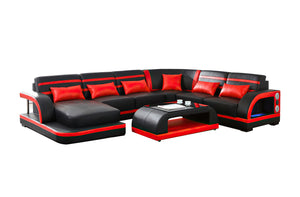 Grando Modern Sectional with Speaker & Wireless Charger & LED Lights