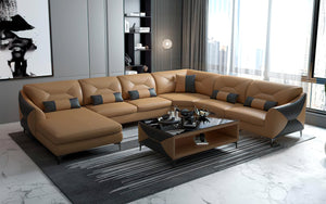 Bysic Modern U Shape Leather Sectional