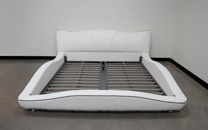 Dax Modern Curved Leather Bed