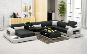 Gara Modern U-Shape Leather Sectional