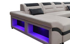Venus Modern Leather Sectional with LED Light