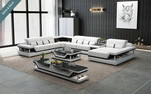 Bewley Modern Leather Sectional With Storage