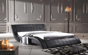 Verdandi Curved Modern Leather Platform Bed