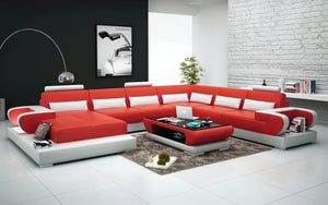 Mirak Modern U-Shape Leather Sectional