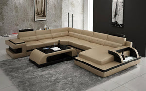 Kehlani Leather Sectional with LED Lights