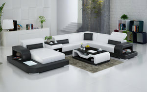 Gara Modern U-Shape Leather Sectional