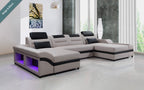Venus Modern Leather Sectional with LED Light
