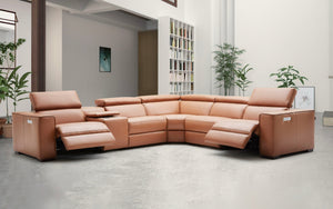 Fabric Birt Sectional Sofa With Recliners