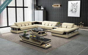 Bewley Modern Leather Sectional With Storage