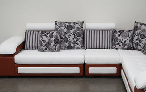 Selena Modular Compact Sectional StyleA(White&Brown)